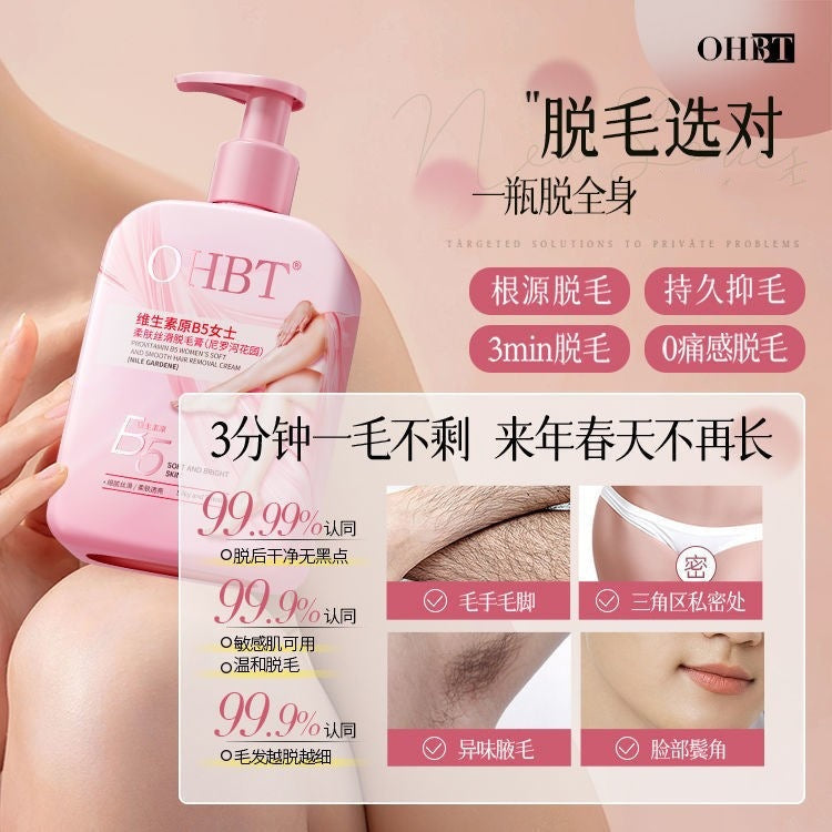 OHBT Vitamin B5 Hair Removal Cream – Full Body Root Removal No Black Dot Women