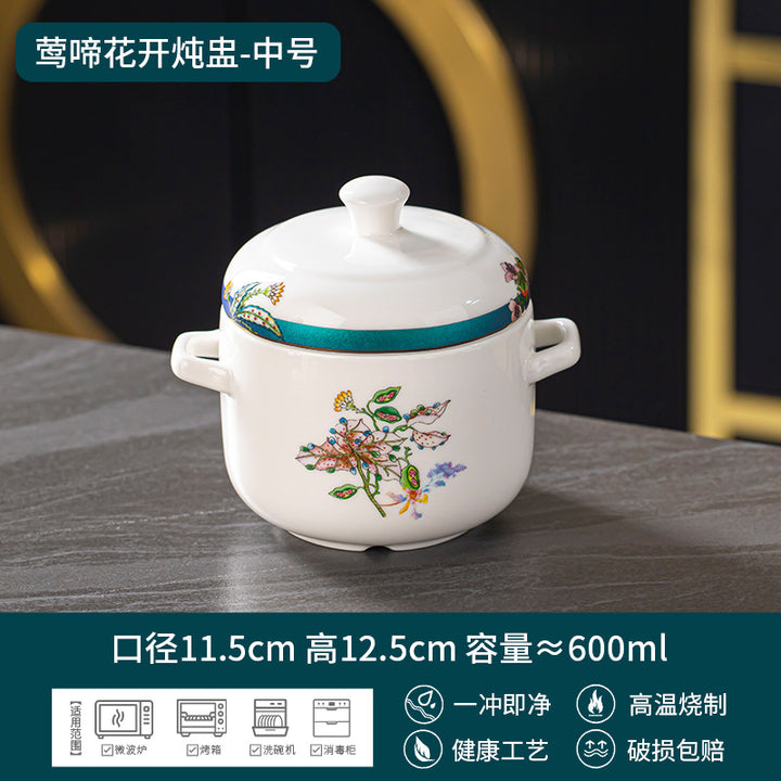 景德镇工厂一件代发珐琅彩碗碟套装中式骨瓷碗盘乔迁礼奢华礼盒装