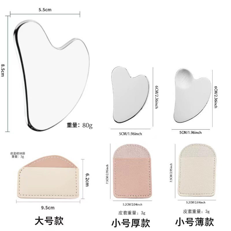 工厂直销不锈钢刮痧板心形刮痧板手部脸部刮痧按摩美妆美容工具