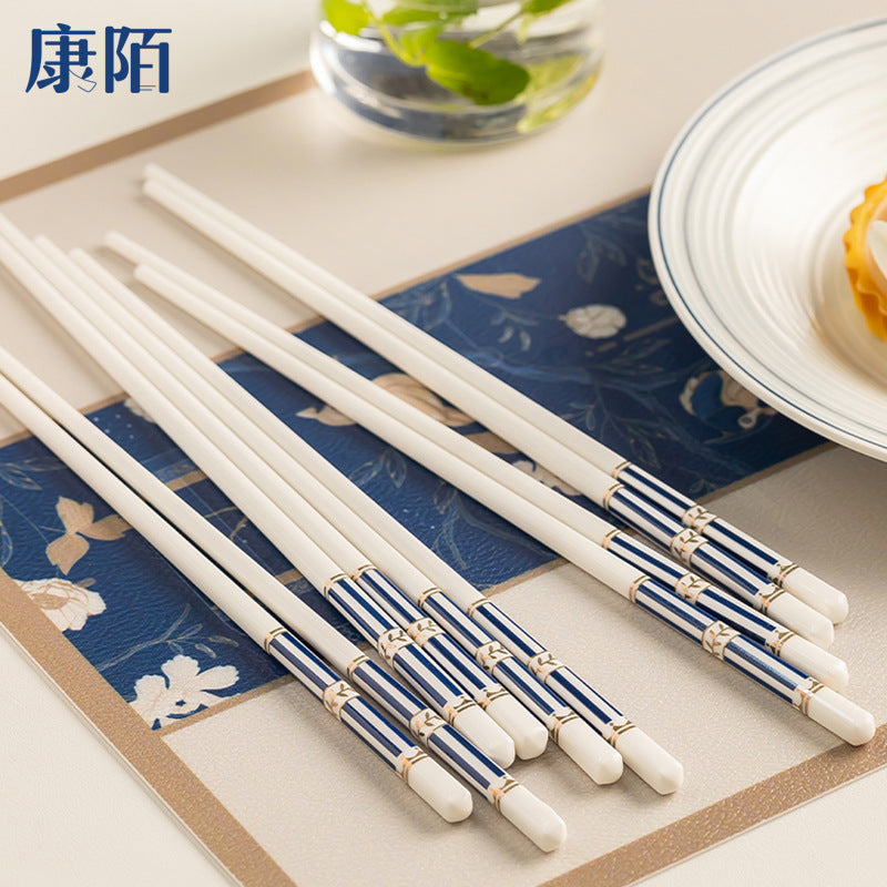 Blue Ceramic Chopsticks Home Light Luxury Premium Feel Chopsticks High Temperature
