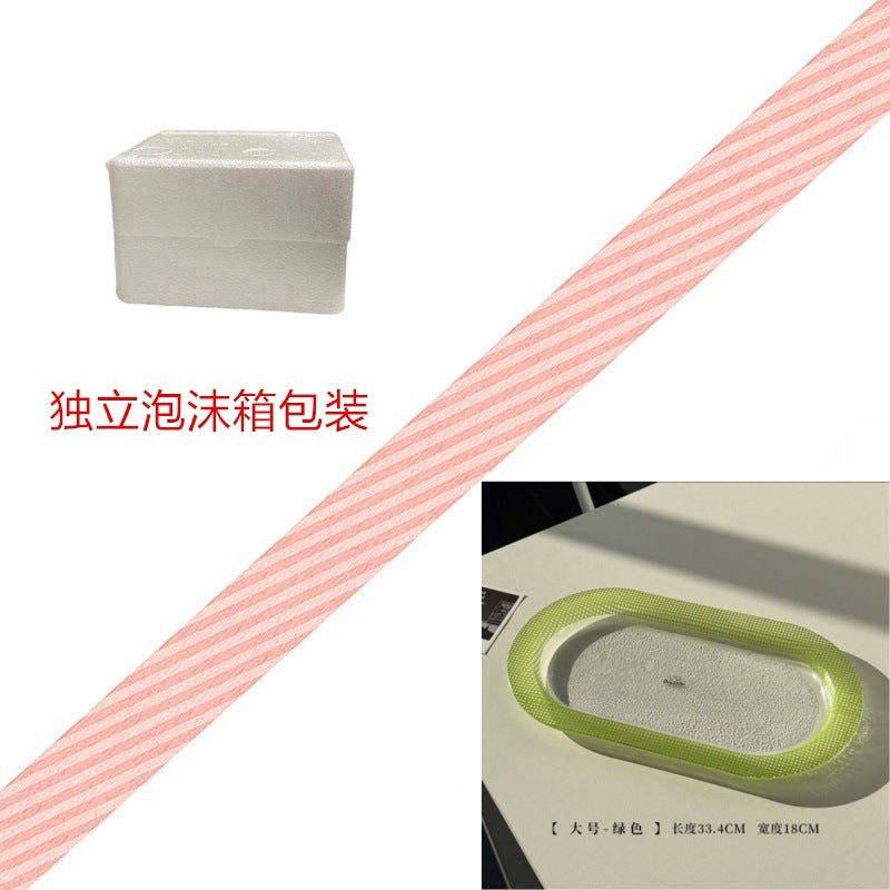 ins风创意彩色玻璃椭圆盘子高颜值多巴胺餐盘装饰盘甜品托盘果盘