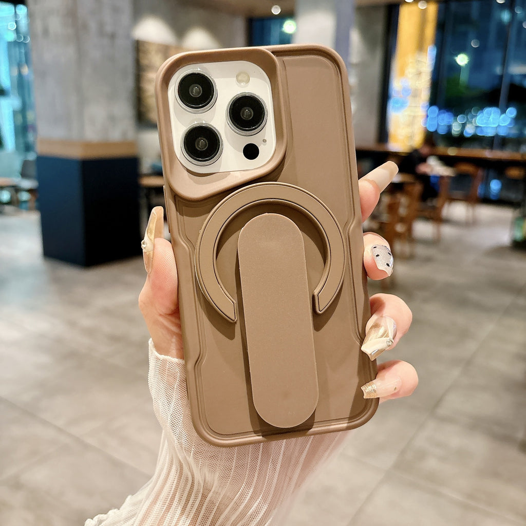 腕带支架适用iPhone17promax手机壳硅胶磁吸苹果16纯色肤感保护套