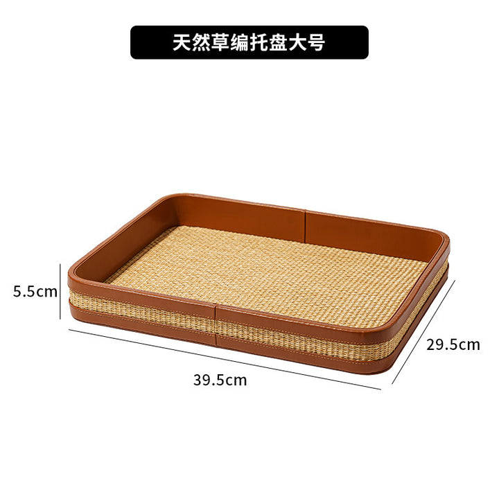 手提遥控器收纳盒高级创意客厅茶几桌面分类整理盒皮质玄关收纳盒