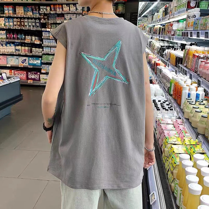 宽肩背心男潮流运动速干坎肩潮ins港风美式篮球潮牌无袖T恤夏网红