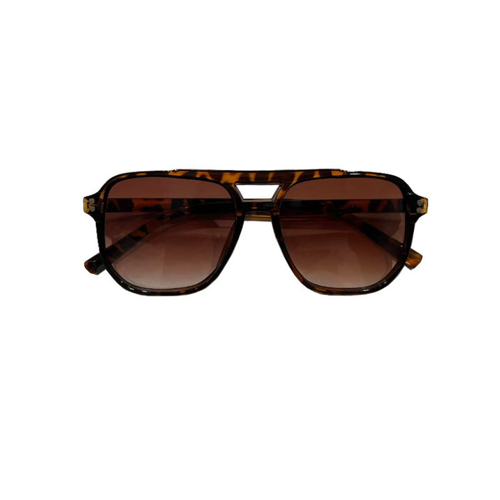 Vintage Double-Beam Sunglasses – Trendy Large Frame Ocean Lens Shades