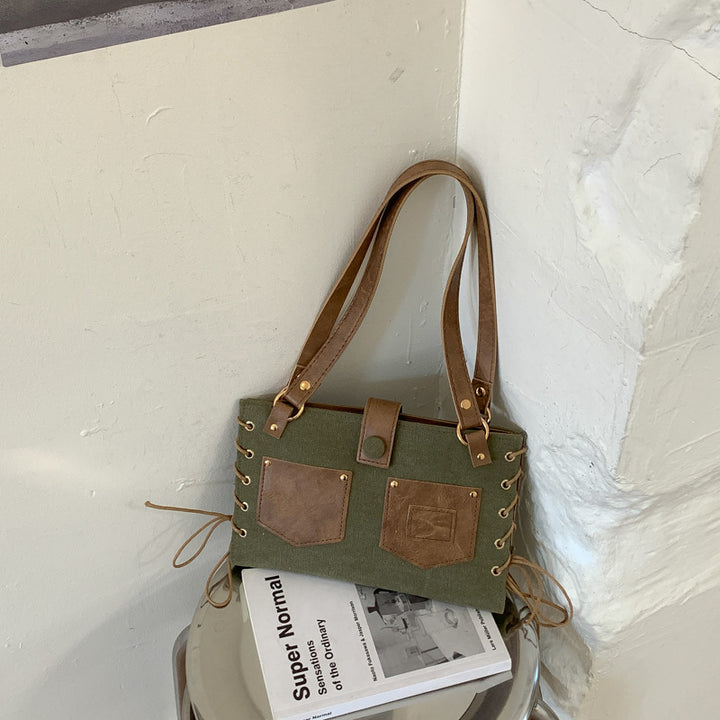 Canvas Korean Style Casual Trendy Large Capacity Women's Single Shoulder Handheld