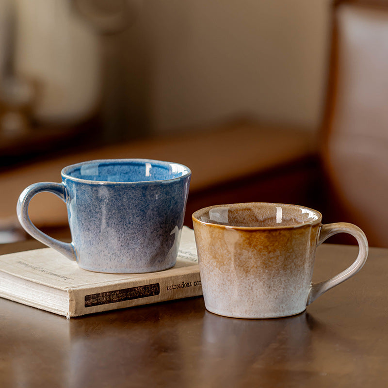 复古窑变釉马克杯日式陶瓷杯批发家用杯子水杯日式风咖啡杯情侣杯