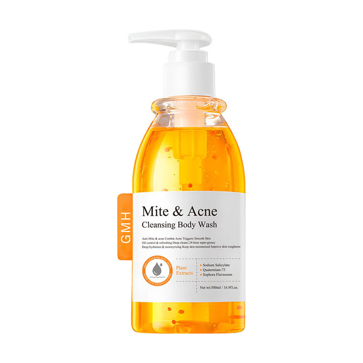 全英文Anti-ACNE and Mite Shower gel祛痘除螨沐浴露跨境爆款