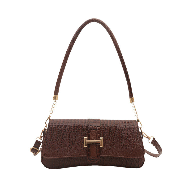 Spring New Retro Small Square Shoulder Bag – Women's Crocodile Pattern Bag