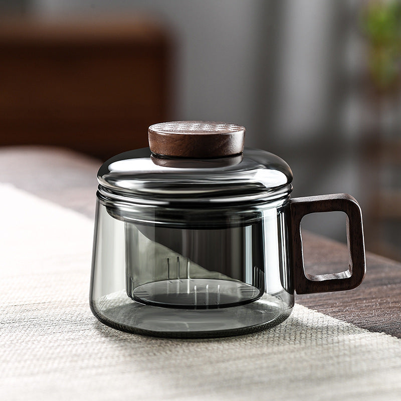 迷你墩墩杯茶杯茶水分离家用玻璃杯办公室花茶杯咖啡杯子可加热