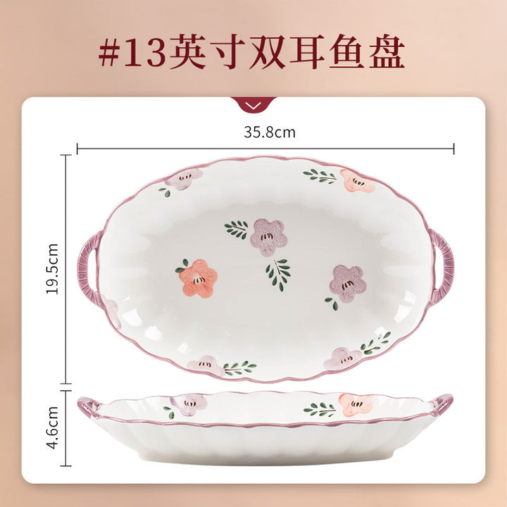 Thick Bowl & Plate Home Premium Design Underglaze Ceramic Tableware Wholesale Cute Women