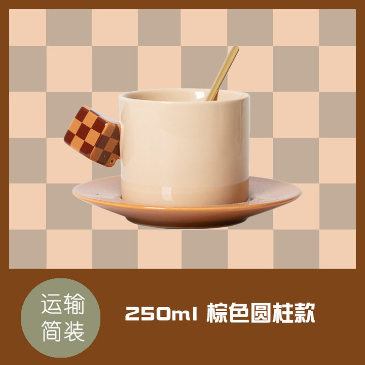 魔方陶瓷咖啡杯套装高端设计高级感高颜值杯碟马克杯子下午茶欧式