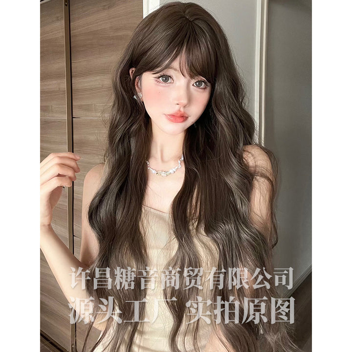 糖音假发女长卷发lolita逼真空气刘海假发全头套式假发
