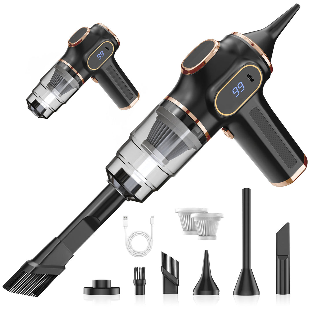 Cordless Car Vacuum – Handheld Mini with Battery Display