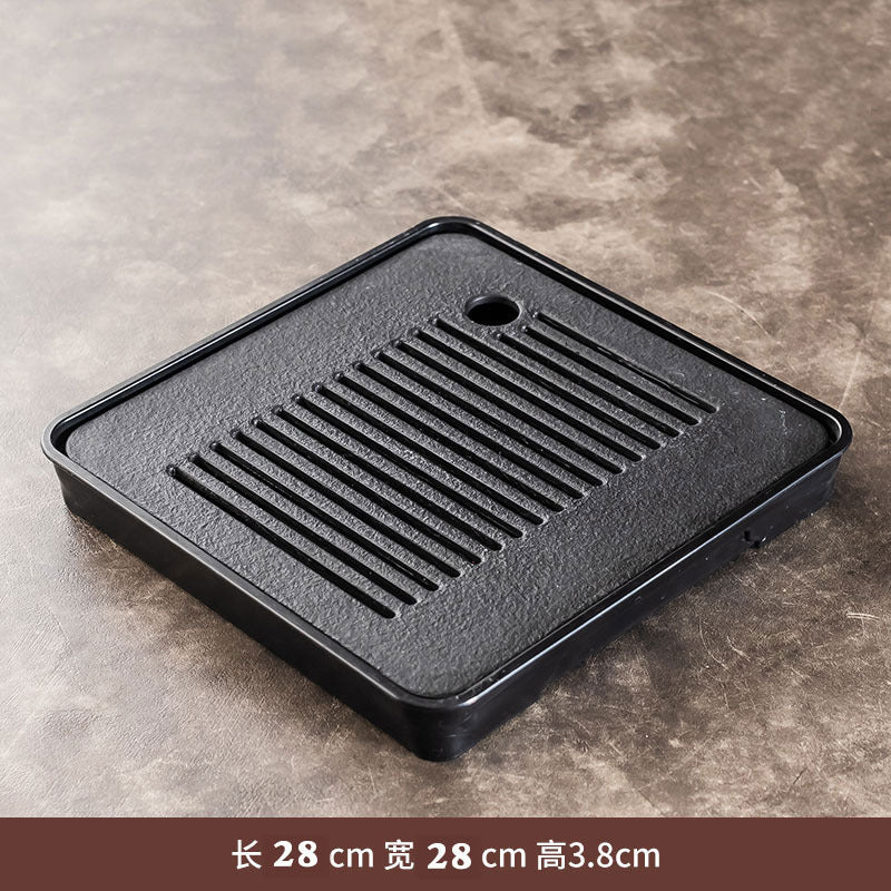 茶盘家用茶台密胺托盘小型干泡盘简约日式轻奢沥水储盘茶海套装