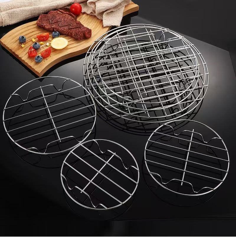 Stainless Steel Steaming Rack Kitchen Household Cooking Steaming Dish Rack Four-Legged Heat and Water Insulation Steaming Rack with Compartments304Steam Tray Steam Rack