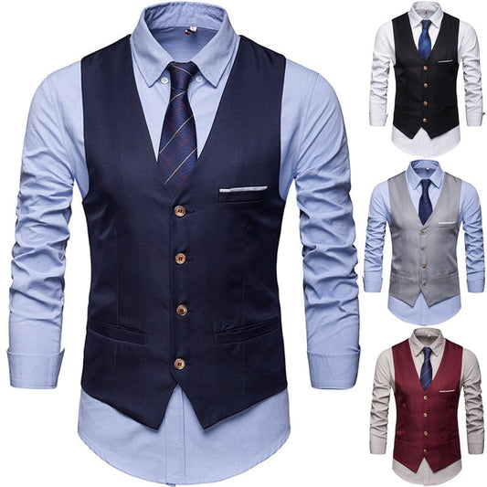 Suit Vest Men’s Formal and Casual Business Style Groomsman Outfit