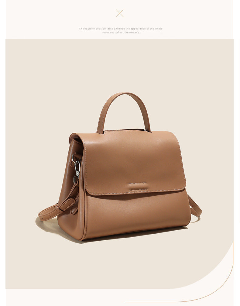 Cross-border Tote Bag for Women2024Summer new soft leather large capacity niche high-end genuine leather single shoulder crossbody bag