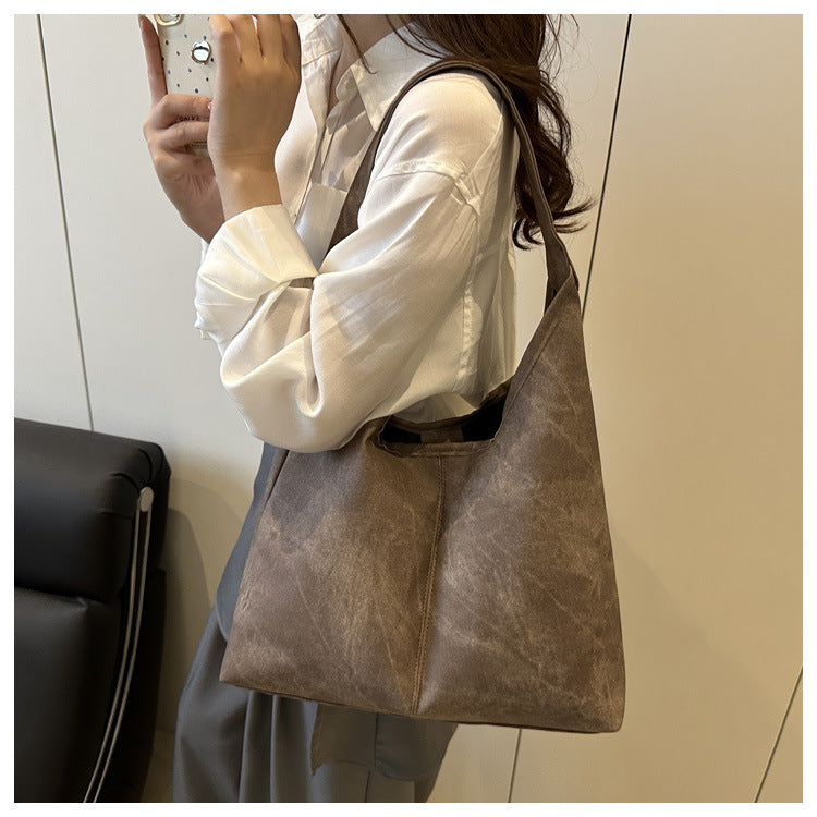 European and American Style Large Capacity Women's Bag2025Summer New Fashionable Single Shoulder Tote Bag Casual Underarm Bag