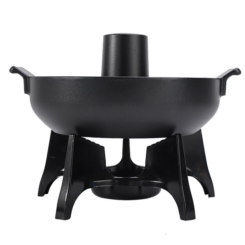 Old Beijing Shabu-Shabu Thickened Charcoal Elephant Trunk Hot Pot Solid Wine Utensils Clear Soup Hot Pot Classic Traditional Style Cooking Hot Pot