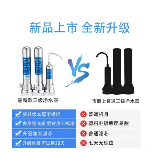 Yikai Steve Household Kitchen Filter Stainless Steel Countertop Direct Drinking Water Purifier Faucet Filter