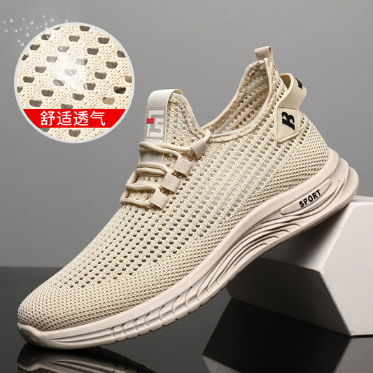 2024Wholesale Dropshipping Casual Sports Shoes Lightweight Breathable Trendy Men's Shoes Summer New Soft Sole Round Toe