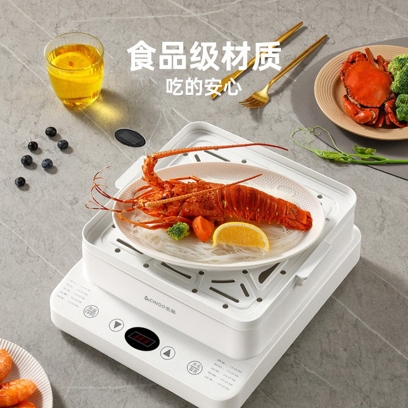Zhigao Electric Steamer Multi-Function Home Use Steamer24L Large Capacity Visible Lid Three-Layer Gift Wholesale Electric Steamer