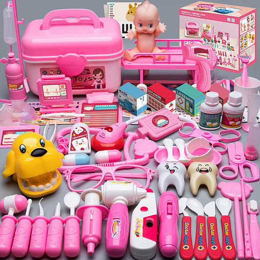 Children's Doctor Toy Set Tools Medical Kit Boys and Girls Pretend Play Nurse Injection Stethoscope Baby