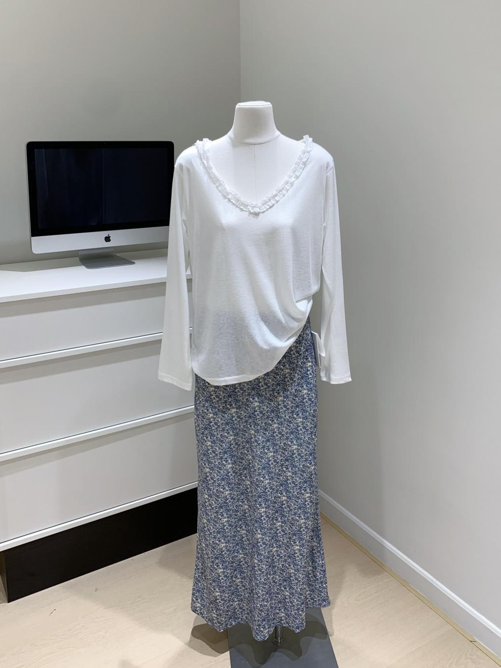Serena2025Summer New Elegant Versatile Floral Half Skirt