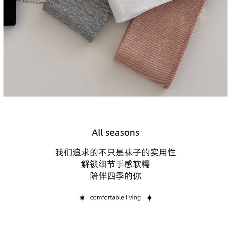 Socks Pure Cotton Women Summer Thin Style Pile Socks Solid Color Mid-Calf Socks Oxygen Cotton Confinement Socks Women Long Socks Zhuji Socks Industry