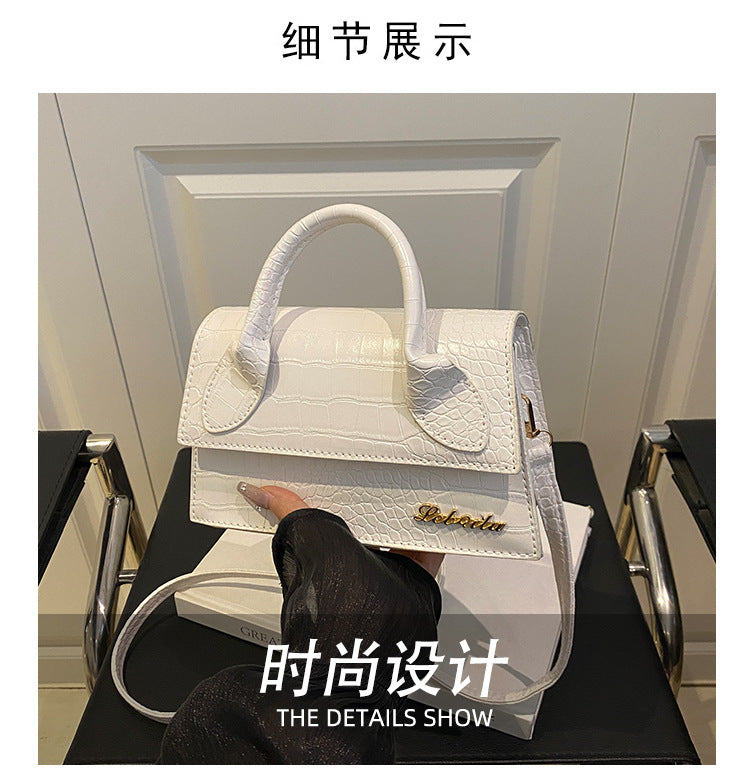 Korean style stone pattern single shoulder bag for women2025New Textured Handheld Small Square Bag Versatile Fashion Simple Crossbody Bag