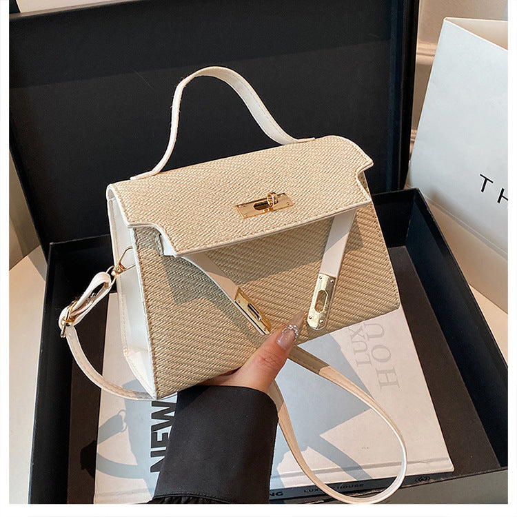Bag2024New Fashion Small Square Bag Texture PU Handbag Retro Simple Shoulder Bag Trendy Versatile Crossbody