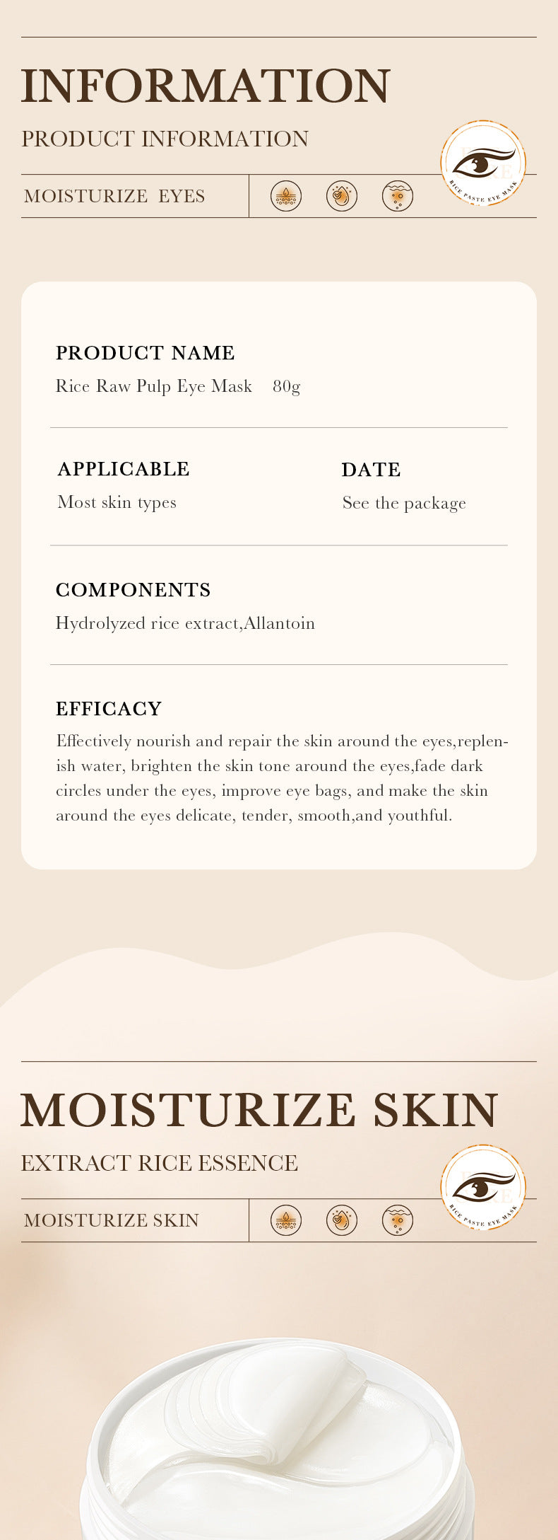 Full English Rice Skincare Set BIOAOUA Rice Puree Series Six-Piece Set Box Cross-Border Wholesale