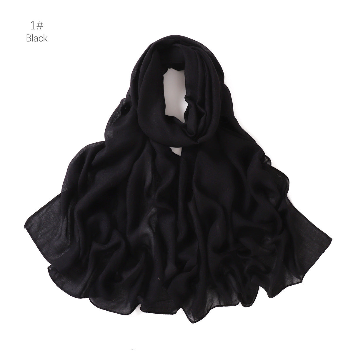 Lightweight Rayon Cotton Linen Solid Color Long Scarf Air-conditioned Room Travel Shawl Monochrome Rayon Scarf Headscarf Shawl for Women