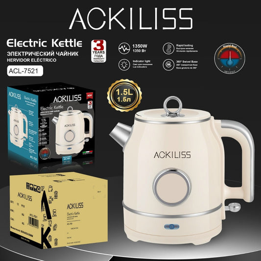 ACKILISS Cross-border Household Multifunctional Health Pot Small Kettle Overheating Protection1.5L Electric Kettle