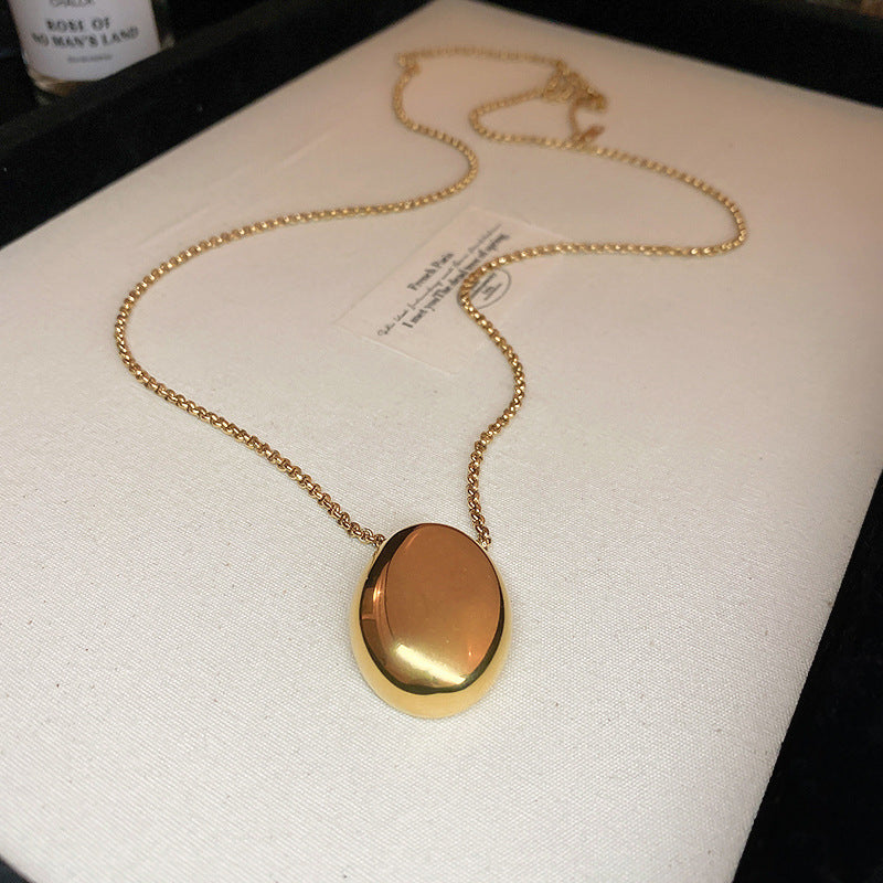 18K Real Gold Plated Moon Heart Pendant Necklace Simple Versatile Elegant Collarbone Chain Light Luxury High-End Necklace
