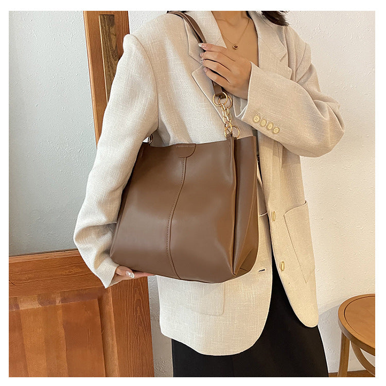 Women's two-piece large capacity bag set2024New Fashion Commuting Handbag Simple Casual Shoulder Tote Bag for Women