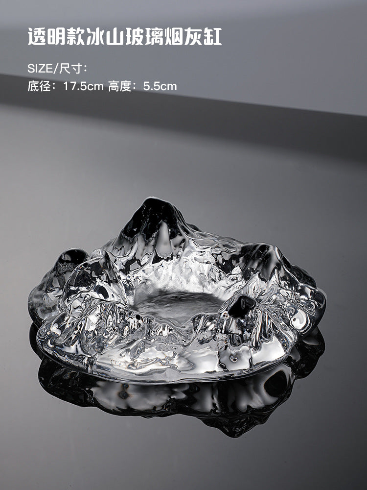 Internet Celebrity Light Luxury Iceberg Ashtray Home Coffee Table Cigar Ashtray Nordic Office Desktop Ornament Decoration Anti-Fly Ash