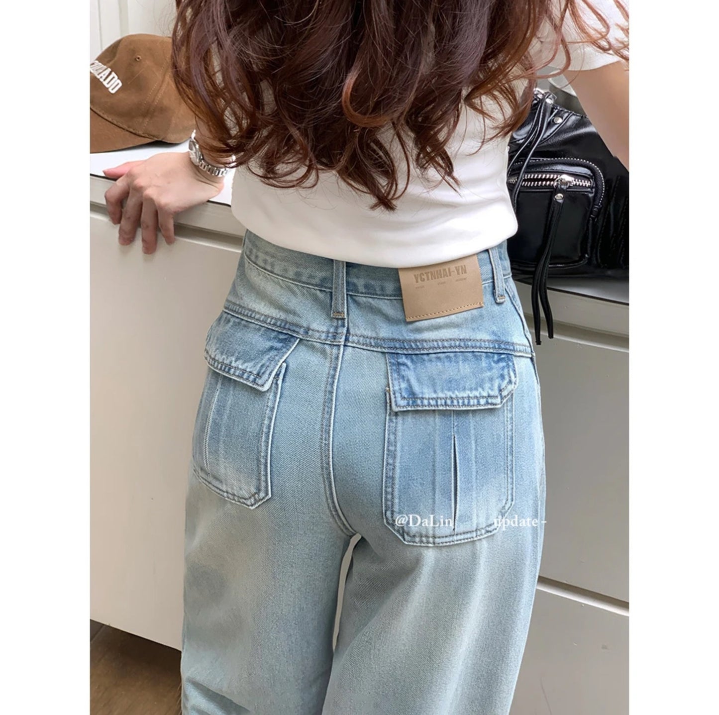 DUOXINIU/Duo Xi Niu/DaLin Summer Thin Jeans for Women, Slim Fit Scimitar Pants, Loose Fit, Leg-Lengthening