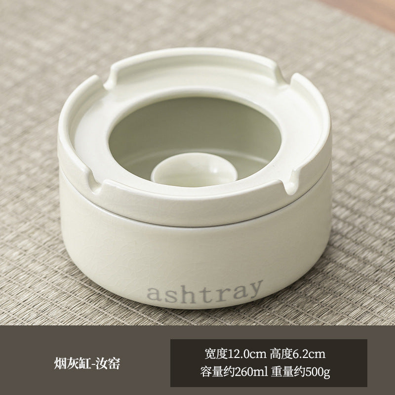 Large Ashtray Creative Personality Ceramic Ashtray Home Retro Chinese Style Living Room Light Luxury Office Trendy Ashtray