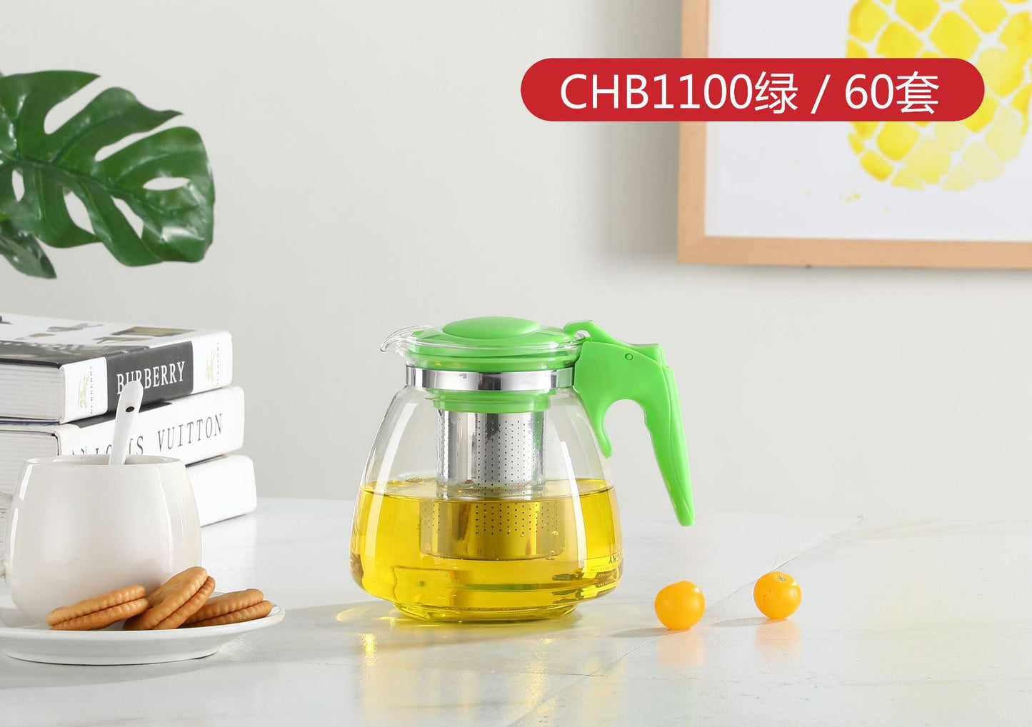 Large Capacity Glass Teapot Kung Fu Tea Brewing Pot Household Kettle Single Pot Heat Resistant Filter Tea Maker Flower Tea Tea Set