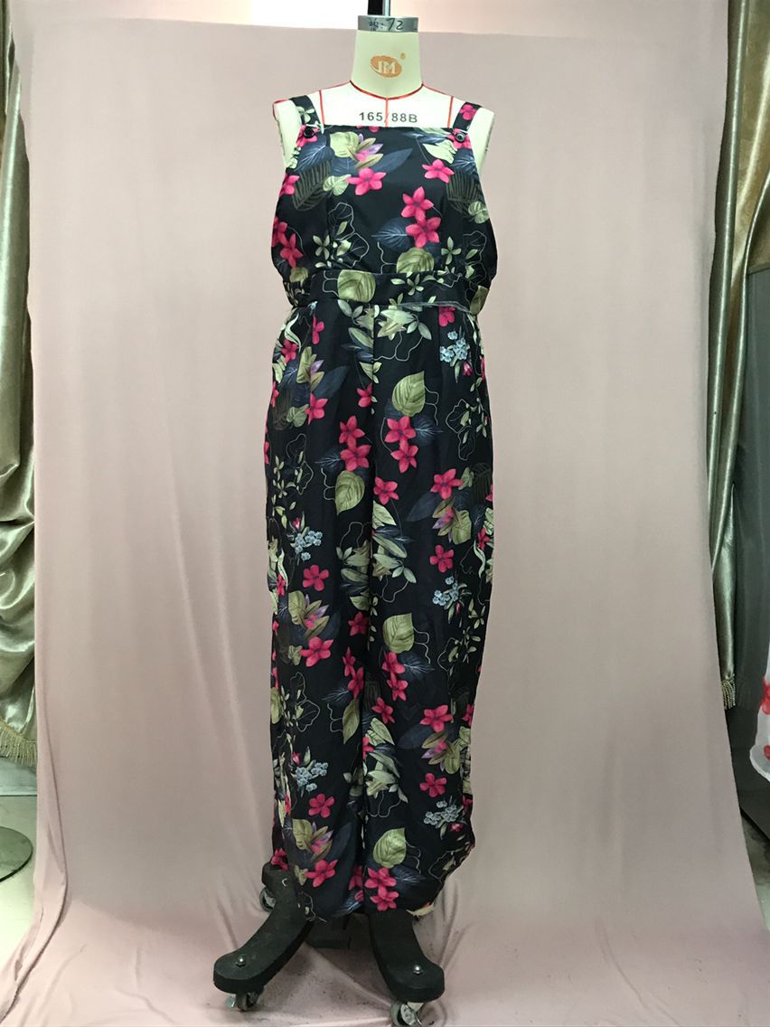 Independent Station European and American2025New Amazon Four-Color Polka Dot Wide-Leg Pants Long Pants Digital Print Backless Jumpsuit