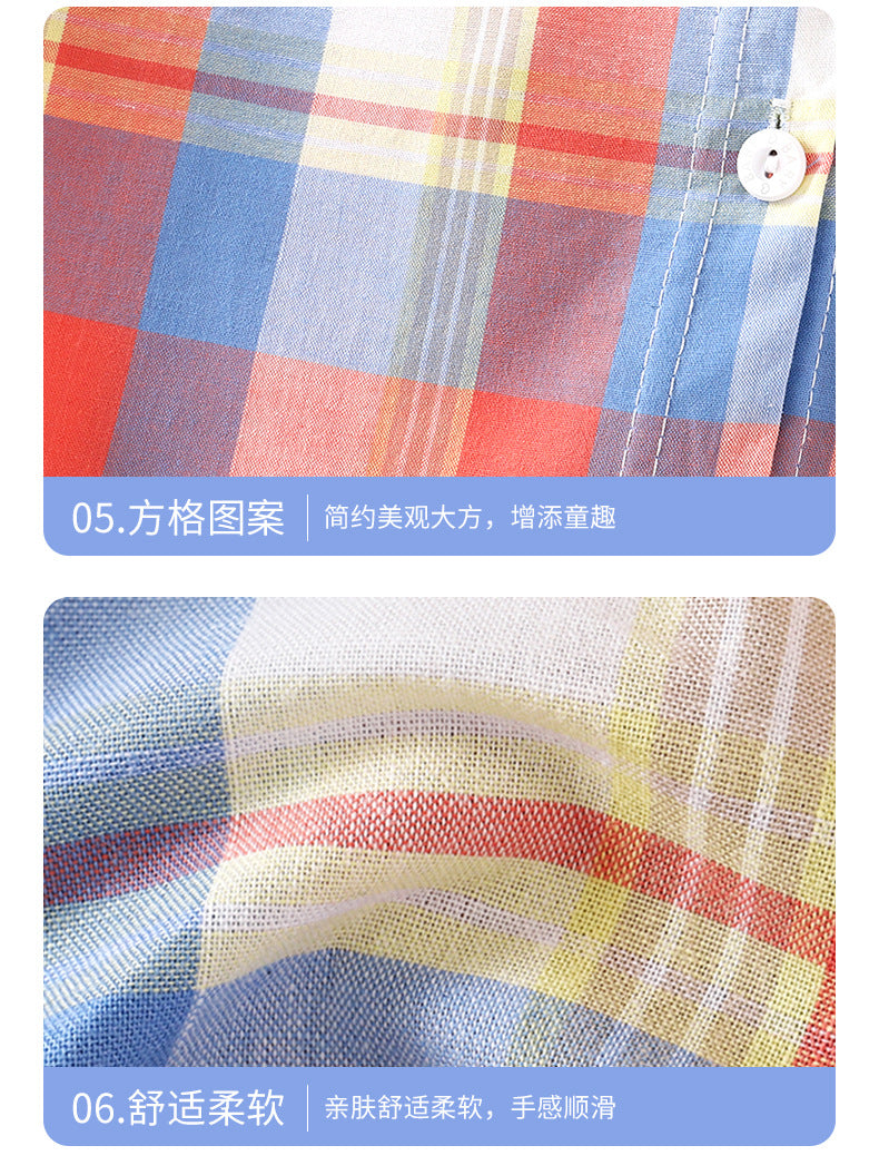 Children's Shirt for Boys2025New Stylish Baby Cotton Plaid Shirt for Spring and Autumn, Fashionable Turn-Down Collar Cardigan for Toddlers