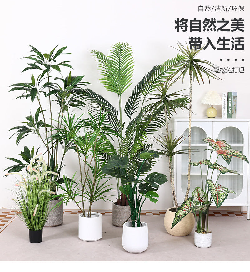 Cross-Border Nordic Large Living Room Decoration Bedroom Floor Fake Tree Bionic Traveler Banana Ficus Lyrata Potted Plant Artificial Green Plant