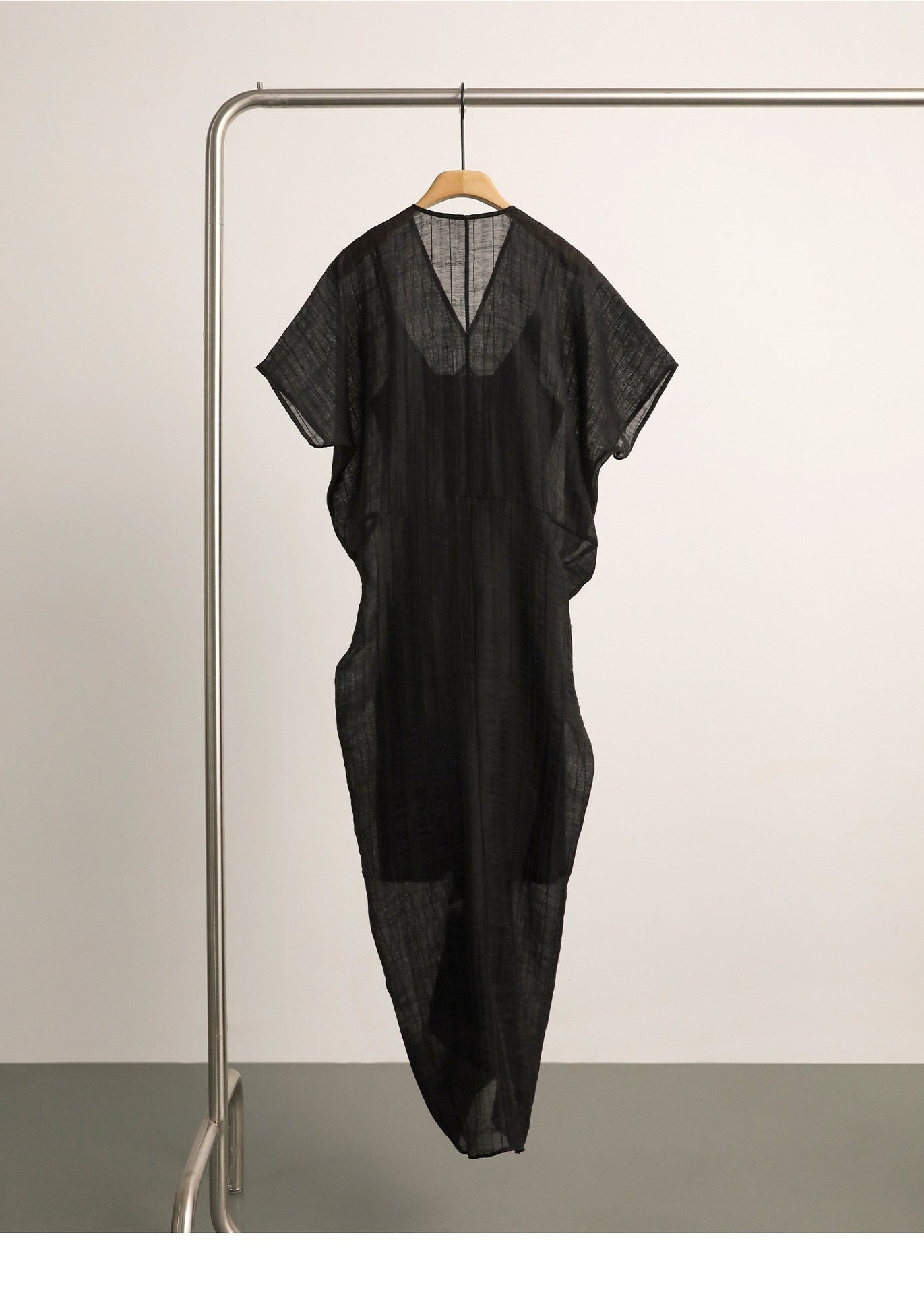 Spot Goods Gracefully Entering_Tencel Linen Blend Three-Dimensional Ribbed Texture Cocoon Design Dress2024Skirt