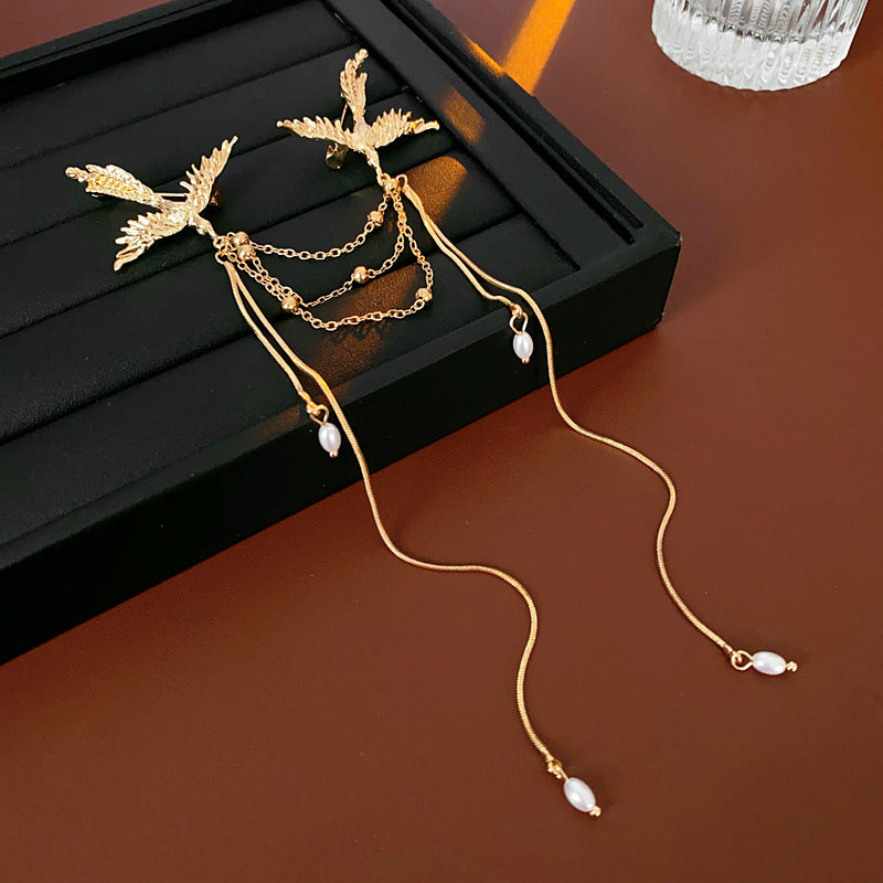 New Chinese Style Phoenix Pearl Tassel Brooch Chinese Style New Fashion Brooch Niche Versatile Exquisite Pin Accessory