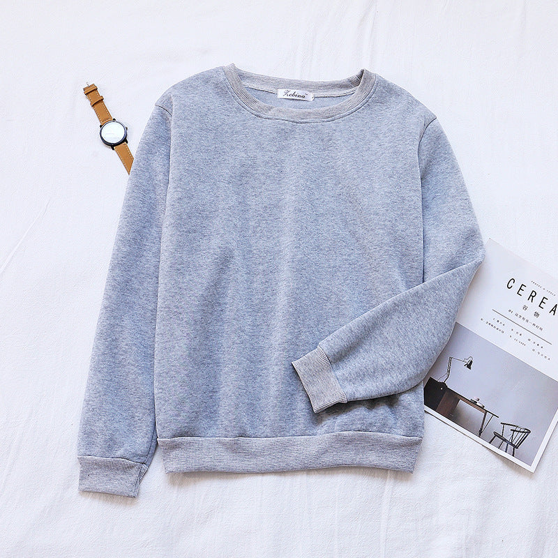 Base Layer Sweatshirt for Women, Autumn and Winter Loose Fit Lazy Style Hoodless Jacket, Thickened Couple Style, Korean Version, Class Uniform Wholesale