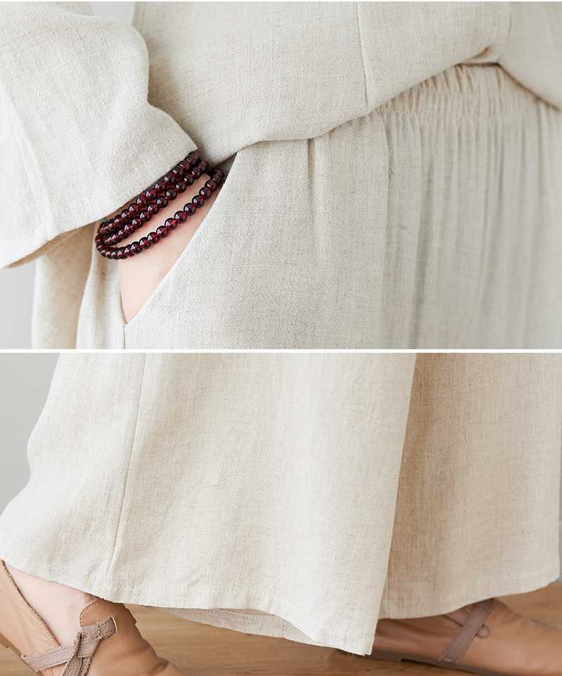 Real Shot 2024Linen Tea Clothing Spring and Autumn Zen Style Layperson Clothing Hanfu Chinese Style Tang Suit Set
