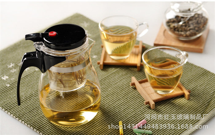 Wholesale High Borosilicate Glass Elegant Cup Heat-Resistant Glass Filter Teapot Detachable Washable Tea Brewing Pot Tea Infuser Exquisite