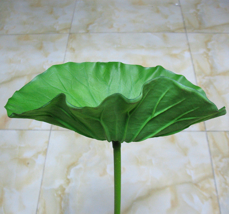 PU Lotus Leaf with Stem Artificial Lotus Leaf Lotus Bud Lotus Pod Chinese Countryside Style Buddhist Hall Decorative Flower Directly from Manufacturer